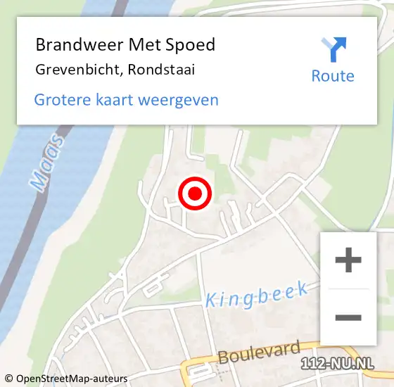 Locatie op kaart van de 112 melding: Brandweer Met Spoed Naar Grevenbicht, Rondstaai op 12 juni 2016 18:11