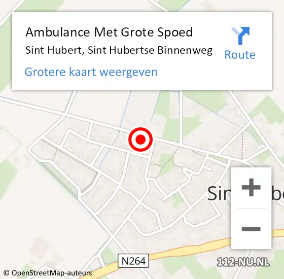 Locatie op kaart van de 112 melding: Ambulance Met Grote Spoed Naar Sint Hubert, Sint Hubertse Binnenweg op 12 juni 2016 21:08