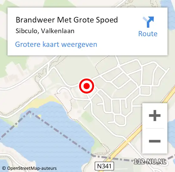 Locatie op kaart van de 112 melding: Brandweer Met Grote Spoed Naar Sibculo, Valkenlaan op 13 juni 2016 03:03