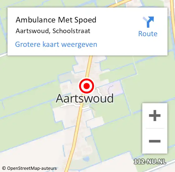 Locatie op kaart van de 112 melding: Ambulance Met Spoed Naar Aartswoud, Schoolstraat op 13 juni 2016 03:57