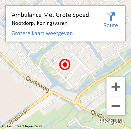 Locatie op kaart van de 112 melding: Ambulance Met Grote Spoed Naar Nootdorp, Koningsvaren op 13 juni 2016 07:04