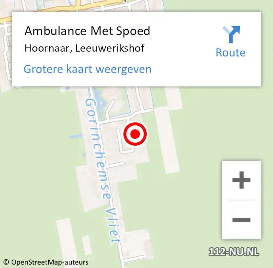 Locatie op kaart van de 112 melding: Ambulance Met Spoed Naar Hoornaar, Leeuwerikshof op 13 juni 2016 08:04