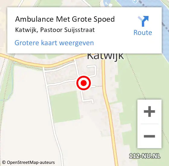 Locatie op kaart van de 112 melding: Ambulance Met Grote Spoed Naar Katwijk, Pastoor Suijsstraat op 13 juni 2016 09:09