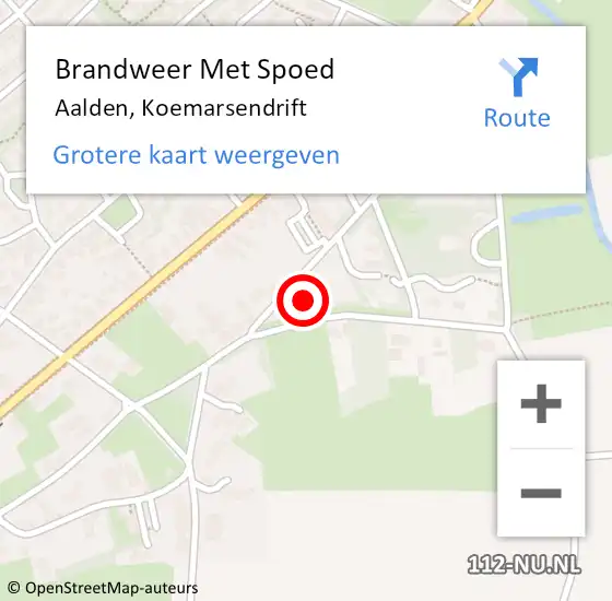 Locatie op kaart van de 112 melding: Brandweer Met Spoed Naar Aalden, Koemarsendrift op 13 juni 2016 09:16