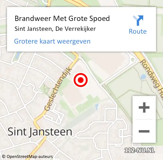 Locatie op kaart van de 112 melding: Brandweer Met Grote Spoed Naar Sint Jansteen, De Verrekijker op 13 juni 2016 12:35