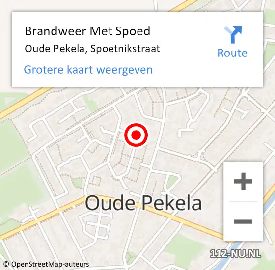 Locatie op kaart van de 112 melding: Brandweer Met Spoed Naar Oude Pekela, Spoetnikstraat op 13 juni 2016 12:38