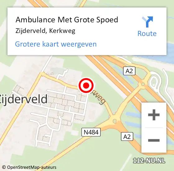 Locatie op kaart van de 112 melding: Ambulance Met Grote Spoed Naar Zijderveld, Kerkweg op 13 juni 2016 12:40