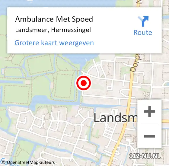 Locatie op kaart van de 112 melding: Ambulance Met Spoed Naar Landsmeer, Hermessingel op 13 juni 2016 13:17