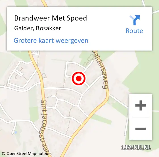 Locatie op kaart van de 112 melding: Brandweer Met Spoed Naar Galder, Berkenakker op 13 juni 2016 13:18