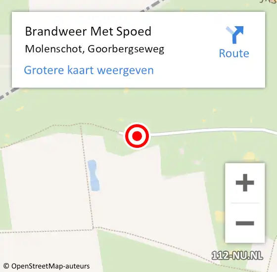 Locatie op kaart van de 112 melding: Brandweer Met Spoed Naar Molenschot, Goorbergseweg op 13 juni 2016 13:47