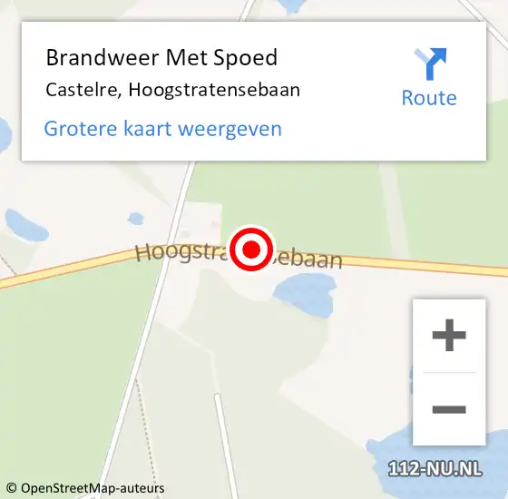 Locatie op kaart van de 112 melding: Brandweer Met Spoed Naar Castelre, Hoogstratensebaan op 13 juni 2016 13:51