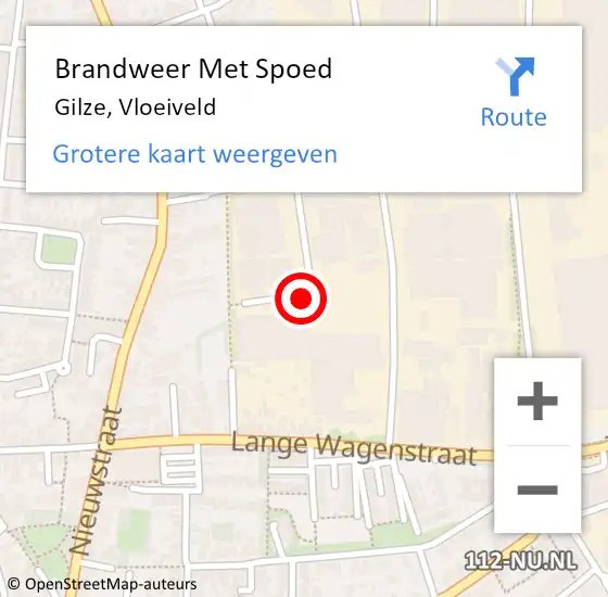 Locatie op kaart van de 112 melding: Brandweer Met Spoed Naar Gilze, Vloeiveld op 13 juni 2016 13:53