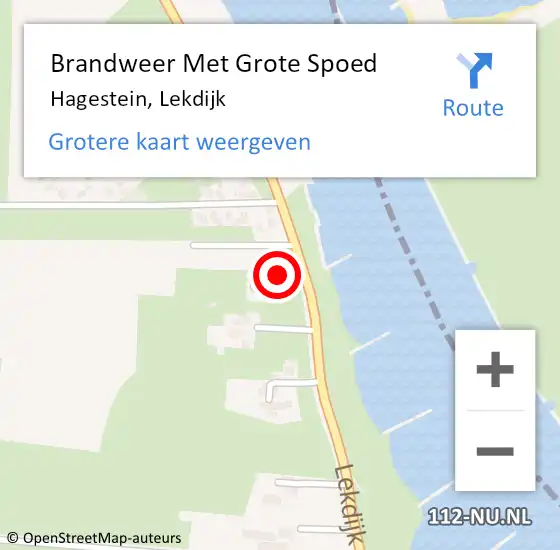 Locatie op kaart van de 112 melding: Brandweer Met Grote Spoed Naar Hagestein, Lekdijk op 18 december 2013 06:23