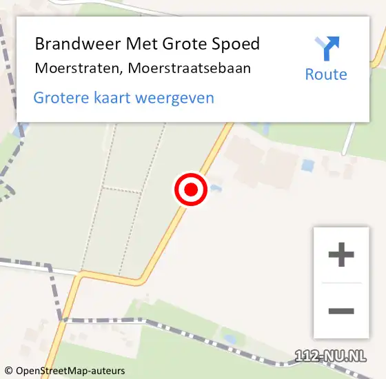 Locatie op kaart van de 112 melding: Brandweer Met Grote Spoed Naar Moerstraten, Moerstraatsebaan op 13 juni 2016 15:11