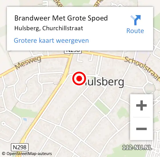 Locatie op kaart van de 112 melding: Brandweer Met Grote Spoed Naar Hulsberg, Churchillstraat op 13 juni 2016 18:22