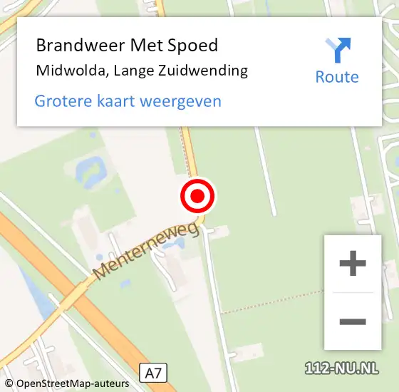 Locatie op kaart van de 112 melding: Brandweer Met Spoed Naar Midwolda, Lange Zuidwending op 13 juni 2016 18:37