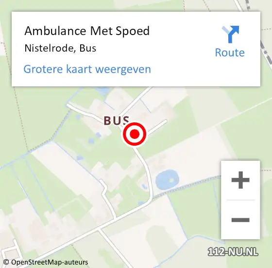 Locatie op kaart van de 112 melding: Ambulance Met Spoed Naar Nistelrode, Bus op 13 juni 2016 21:54