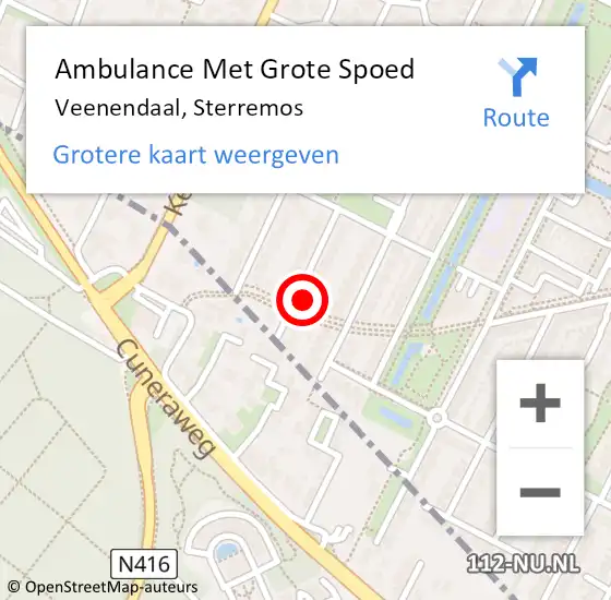 Locatie op kaart van de 112 melding: Ambulance Met Grote Spoed Naar Veenendaal, Sterremos op 13 juni 2016 23:32