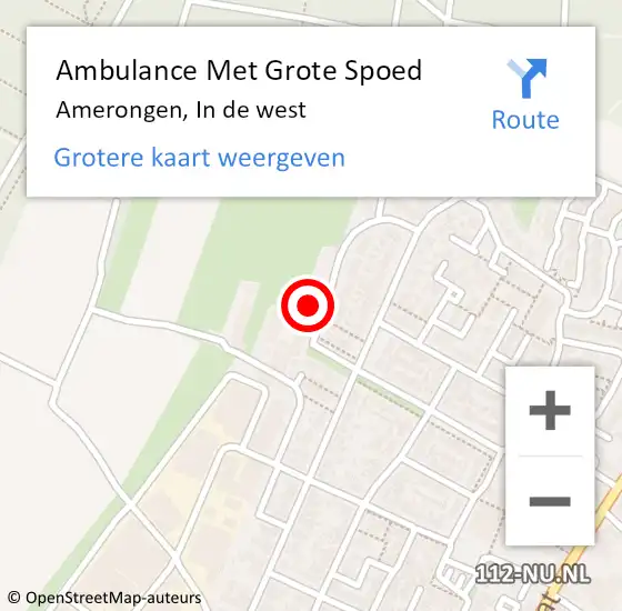 Locatie op kaart van de 112 melding: Ambulance Met Grote Spoed Naar Amerongen, In de west op 14 juni 2016 00:34