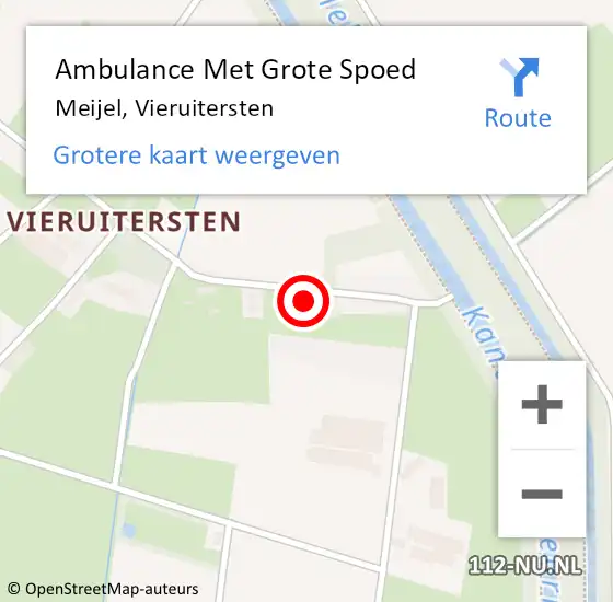 Locatie op kaart van de 112 melding: Ambulance Met Grote Spoed Naar Meijel, Vieruitersten op 14 juni 2016 01:27