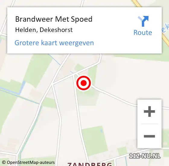 Locatie op kaart van de 112 melding: Brandweer Met Spoed Naar Helden, Dekeshorst op 14 juni 2016 04:28