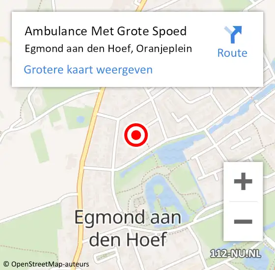 Locatie op kaart van de 112 melding: Ambulance Met Grote Spoed Naar Egmond aan den Hoef, Oranjeplein op 14 juni 2016 06:04