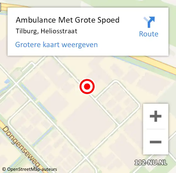 Locatie op kaart van de 112 melding: Ambulance Met Grote Spoed Naar Tilburg, Heliosstraat op 14 juni 2016 10:29