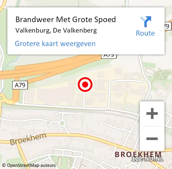 Locatie op kaart van de 112 melding: Brandweer Met Grote Spoed Naar Valkenburg, De Valkenberg op 14 juni 2016 10:36