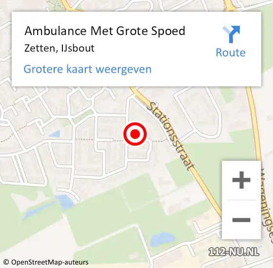 Locatie op kaart van de 112 melding: Ambulance Met Grote Spoed Naar Zetten, IJsbout op 14 juni 2016 10:37