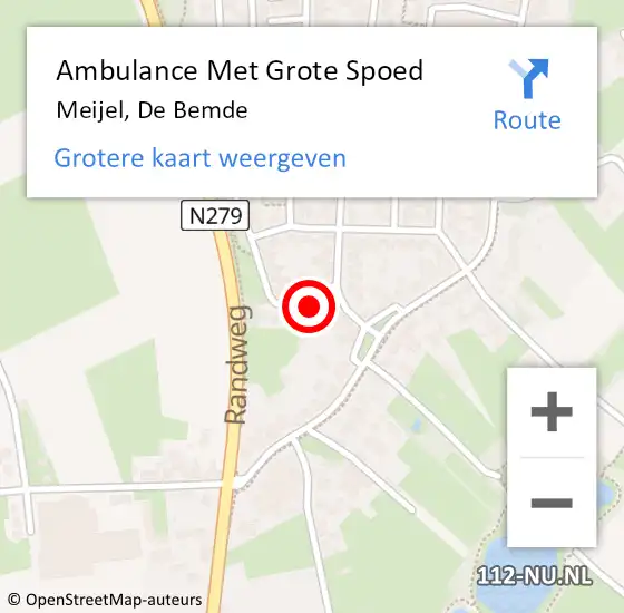 Locatie op kaart van de 112 melding: Ambulance Met Grote Spoed Naar Meijel, De Bemde op 14 juni 2016 11:15