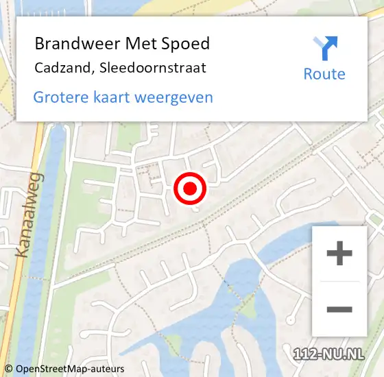 Locatie op kaart van de 112 melding: Brandweer Met Spoed Naar Cadzand, Sleedoornstraat op 14 juni 2016 11:21