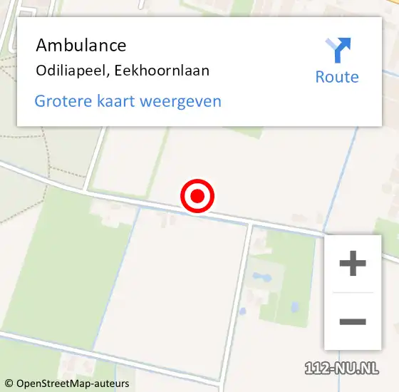 Locatie op kaart van de 112 melding: Ambulance Odiliapeel, Eekhoornlaan op 18 december 2013 09:30