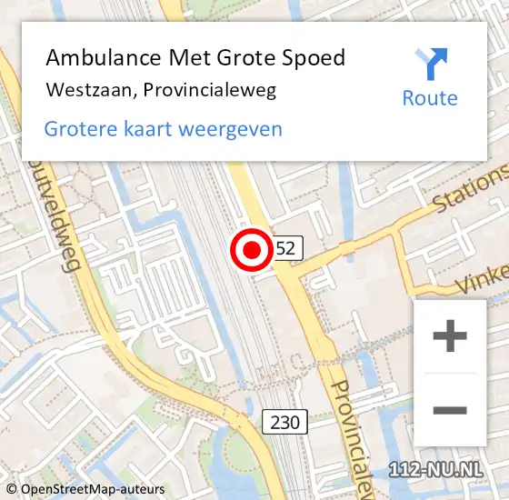 Locatie op kaart van de 112 melding: Ambulance Met Grote Spoed Naar Westzaan, Provincialeweg op 14 juni 2016 19:20