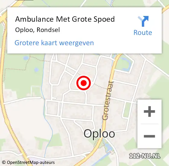 Locatie op kaart van de 112 melding: Ambulance Met Grote Spoed Naar Oploo, Rondsel op 14 juni 2016 19:36