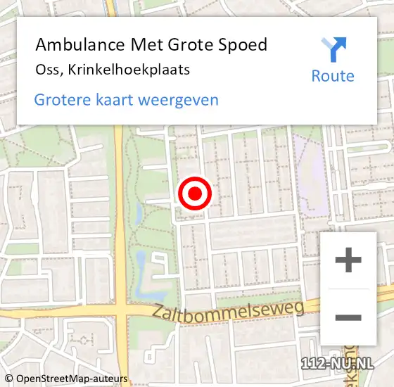 Locatie op kaart van de 112 melding: Ambulance Met Grote Spoed Naar Oss, Krinkelhoekplaats op 14 juni 2016 21:32