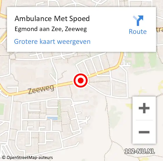 Locatie op kaart van de 112 melding: Ambulance Met Spoed Naar Egmond aan Zee, Zeeweg op 15 juni 2016 01:10