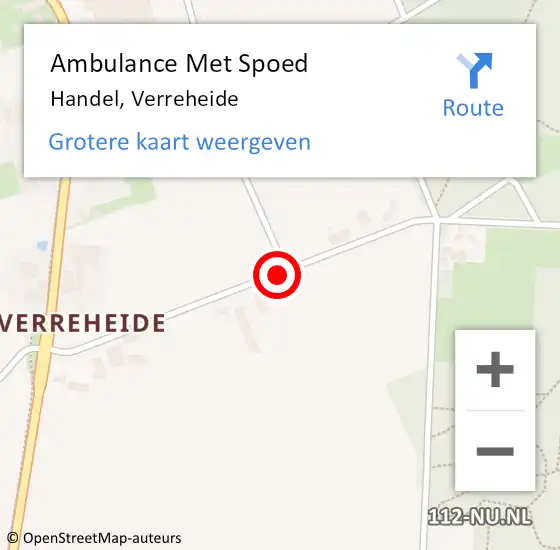 Locatie op kaart van de 112 melding: Ambulance Met Spoed Naar Handel, Verreheide op 15 juni 2016 07:03