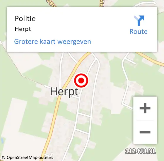 Locatie op kaart van de 112 melding: Politie Herpt op 15 juni 2016 09:12