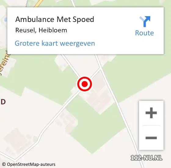 Locatie op kaart van de 112 melding: Ambulance Met Spoed Naar Reusel, Heibloem op 15 juni 2016 11:43