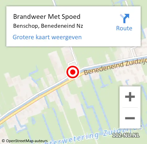 Locatie op kaart van de 112 melding: Brandweer Met Spoed Naar Benschop, Benedeneind Nz op 15 juni 2016 14:14