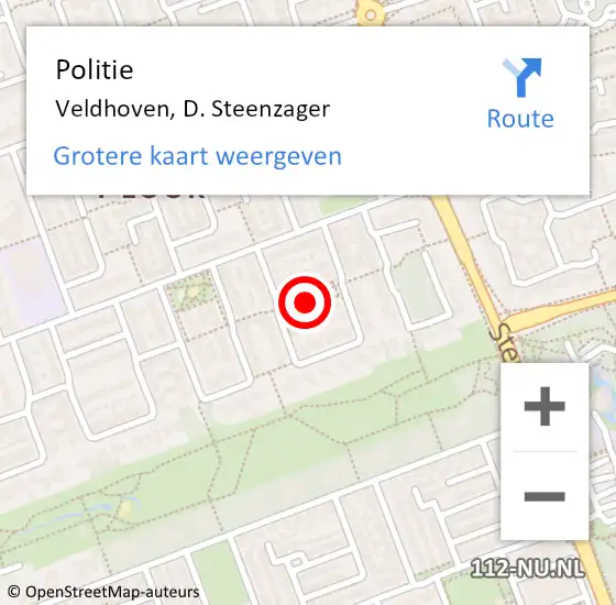 Locatie op kaart van de 112 melding: Politie Veldhoven, D. Steenzager op 15 juni 2016 16:19