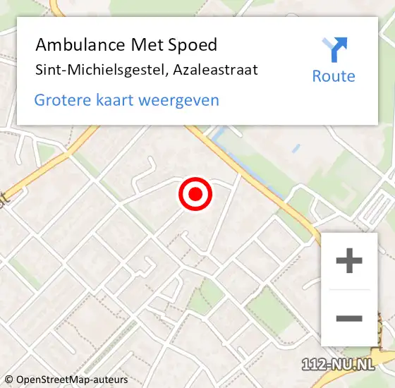 Locatie op kaart van de 112 melding: Ambulance Met Spoed Naar Sint-Michielsgestel, Azaleastraat op 15 juni 2016 17:08