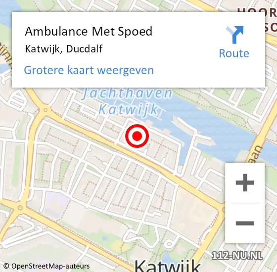 Locatie op kaart van de 112 melding: Ambulance Met Spoed Naar Katwijk, Ducdalf op 15 juni 2016 17:10