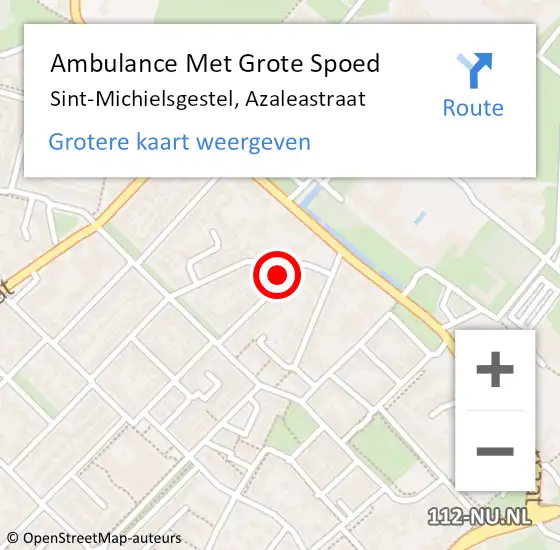 Locatie op kaart van de 112 melding: Ambulance Met Grote Spoed Naar Sint-Michielsgestel, Azaleastraat op 15 juni 2016 17:12