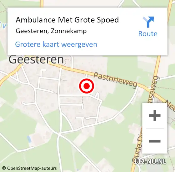 Locatie op kaart van de 112 melding: Ambulance Met Grote Spoed Naar Geesteren, Zonnekamp op 15 juni 2016 19:29