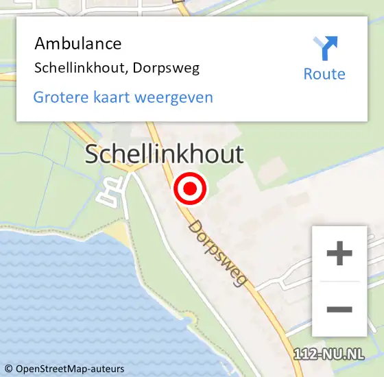 Locatie op kaart van de 112 melding: Ambulance Schellinkhout, Dorpsweg op 15 juni 2016 19:58