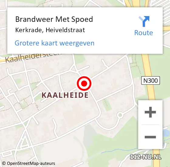 Locatie op kaart van de 112 melding: Brandweer Met Spoed Naar Kerkrade, Heiveldstraat op 15 juni 2016 20:01