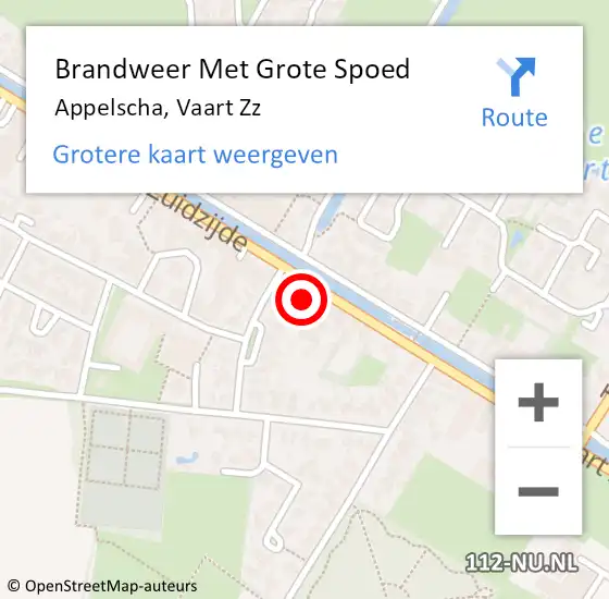 Locatie op kaart van de 112 melding: Brandweer Met Grote Spoed Naar Appelscha, Vaart Zz op 15 juni 2016 20:52