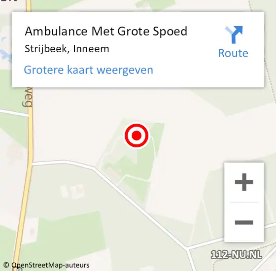 Locatie op kaart van de 112 melding: Ambulance Met Grote Spoed Naar Strijbeek, Inneem op 16 juni 2016 01:17