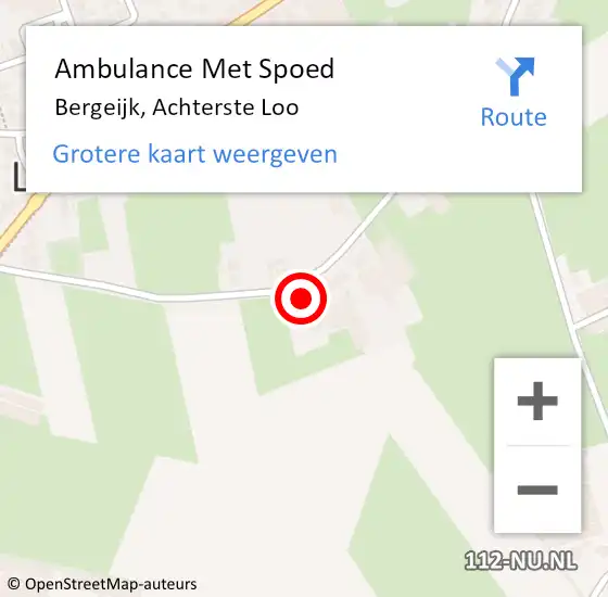 Locatie op kaart van de 112 melding: Ambulance Met Spoed Naar Bergeijk, Achterste Loo op 16 juni 2016 04:15